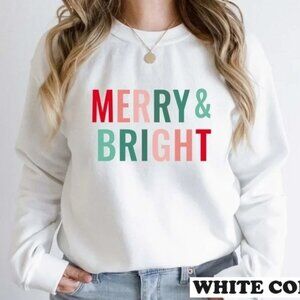 Merry Christmas Sweatshirt Merry  Bright Sweater Christmas Crewneck Holiday
